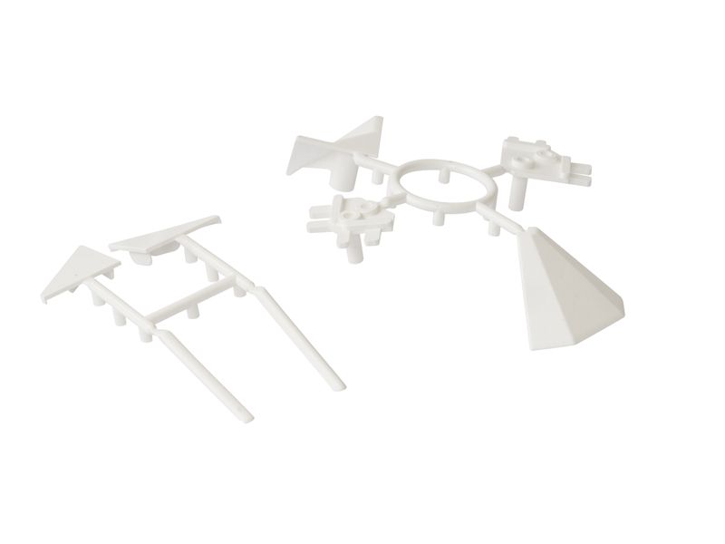 Комплект соединителей треугольного пристеночного бортика ALPHALUX(6частей), пластик, белый. Рис. 3