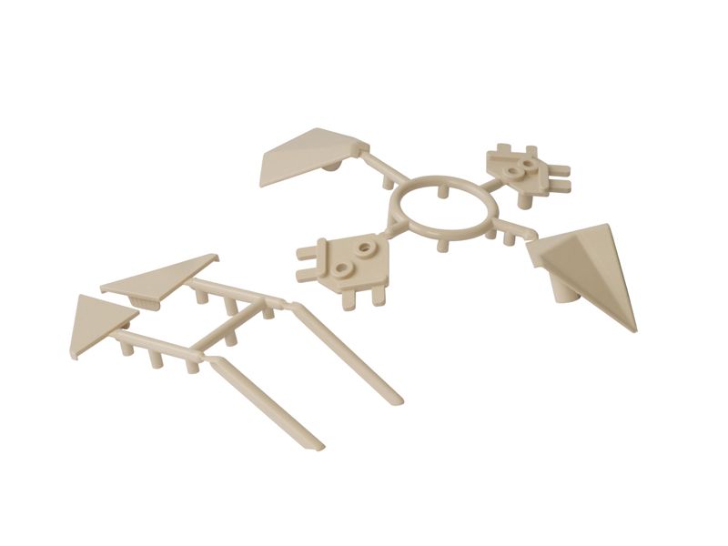 Комплект соединителей треугольного пристеночного бортика ALPHALUX(6частей), пластик, бежевый. Рис. 3