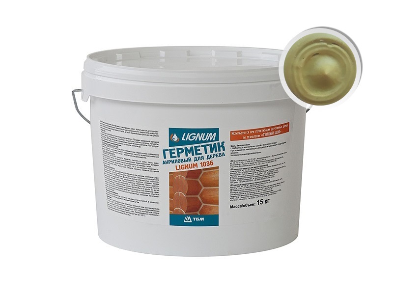 Герметик акриловый Lignum 1036 для дерева 15кг сосна. Рис. 1