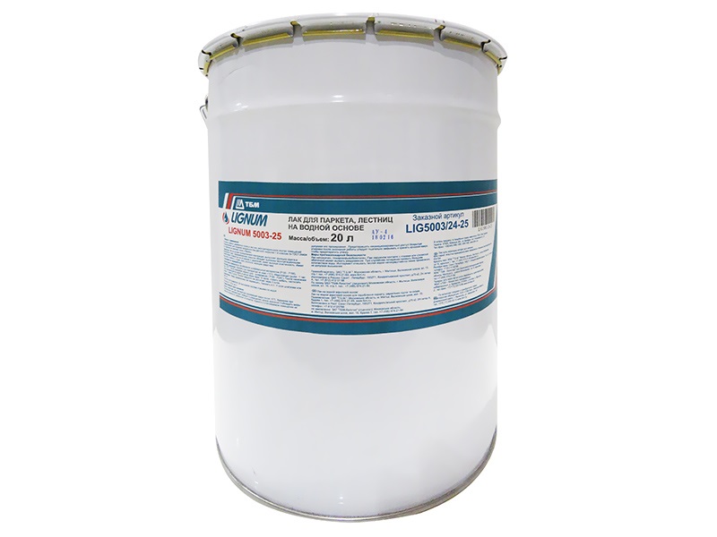Лак водный LIGNUM 5003-25 для паркета, лестниц и половой доски, н.у.20кг