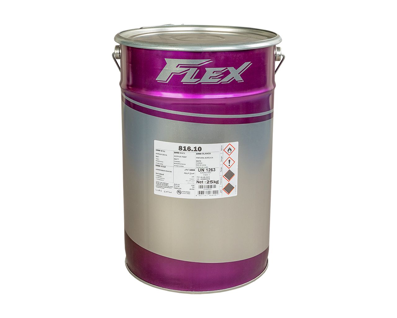 Краска акриловая FLEX 816.10 белая матовая, н.у.25кг (+33% 871.00). Рис. 1
