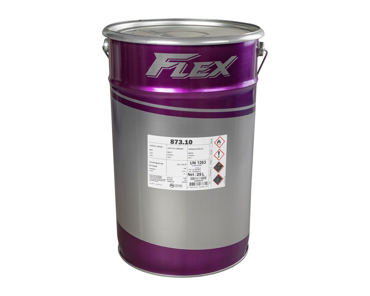 Лак акриловый FLEX 873.10 матовый, н.у.25л (+10% 871.00)