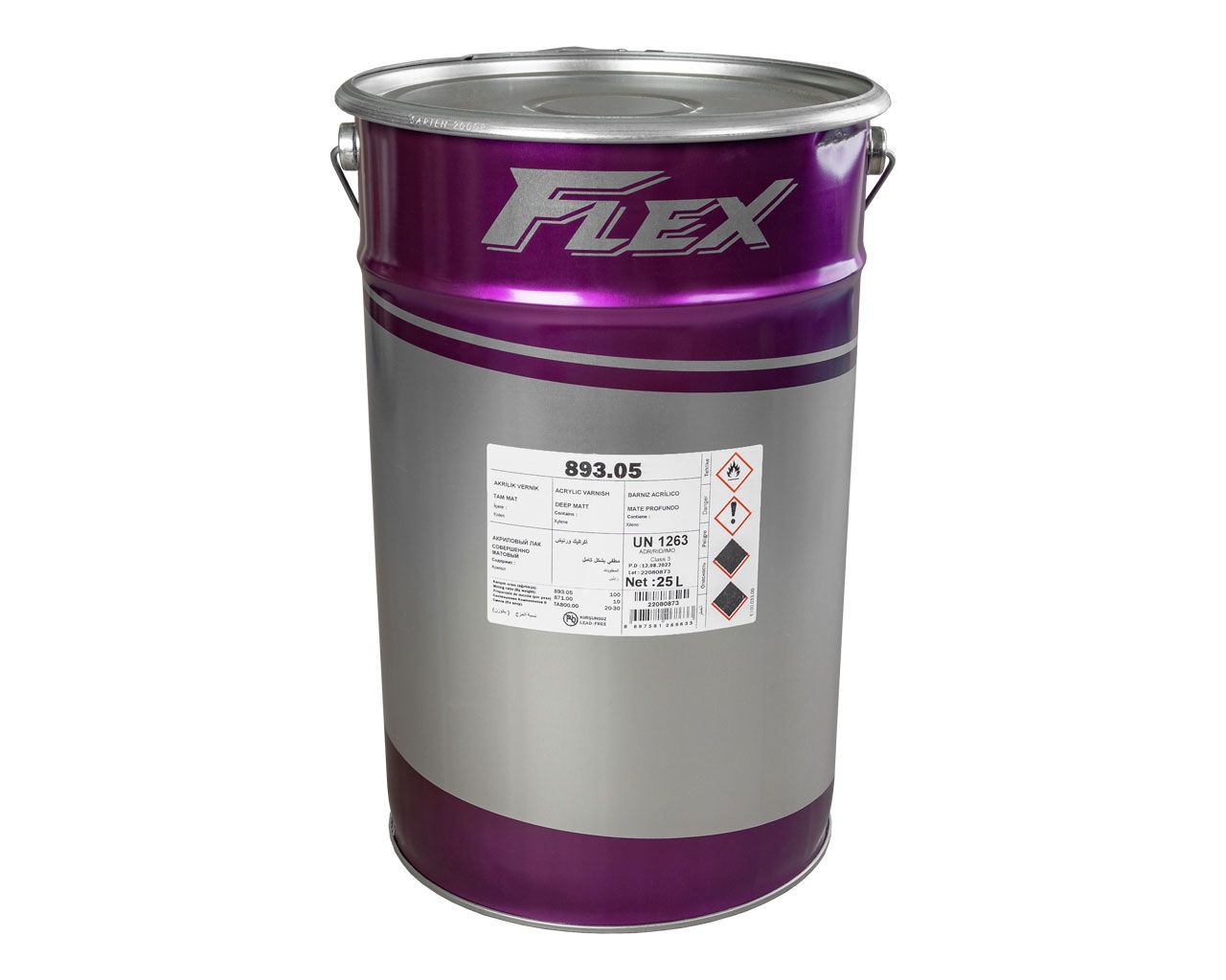 Лак акриловый FLEX 893.05 глубоко-матовый, н.у.25л (+10% 871.00)