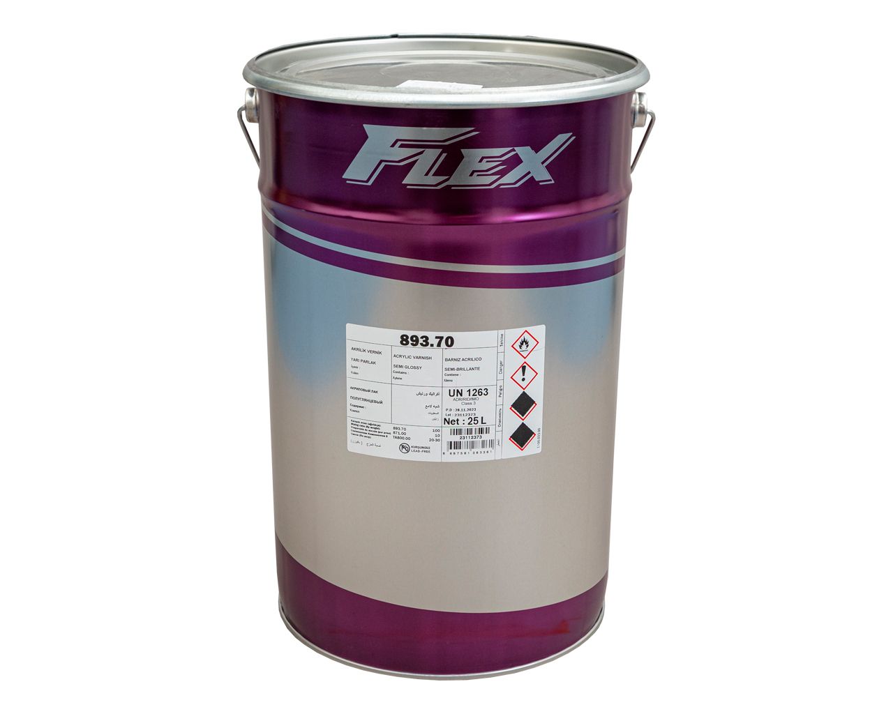 Лак акриловый FLEX 893.70 глянцевый, н.у.25л (+10% 871.00). Рис. 1 Лак акриловый FLEX 893.70 глянцевый, н.у.25л (+10% 871.00). Рис. 1