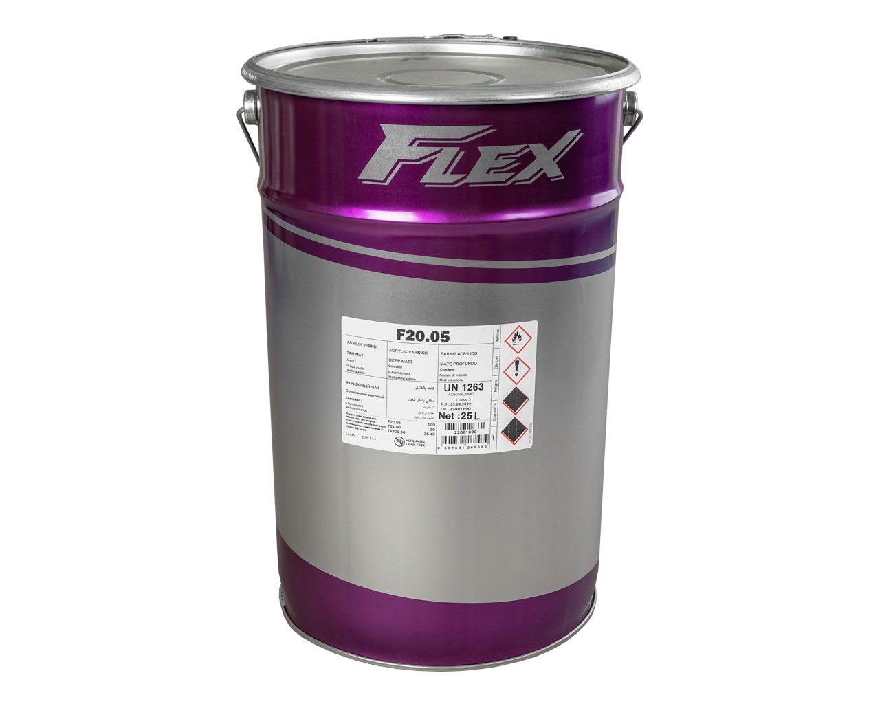 Лак акриловый FLEX F20.05 глубоко-матовый, н.у.25л (+10% F21.00)