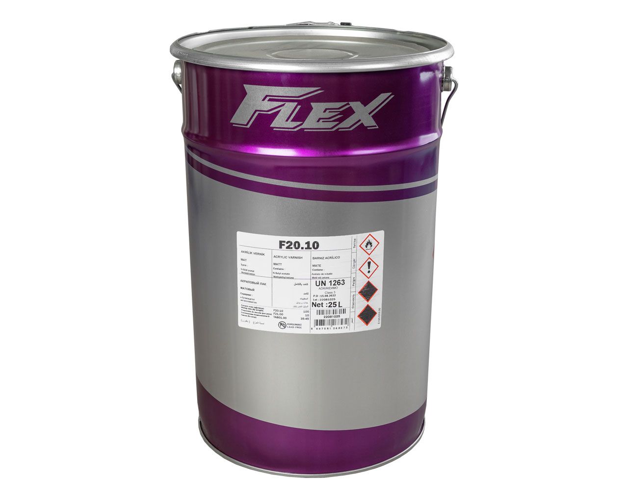 Лак акриловый FLEX F20.10 матовый, н.у.25л (+10% F21.00)