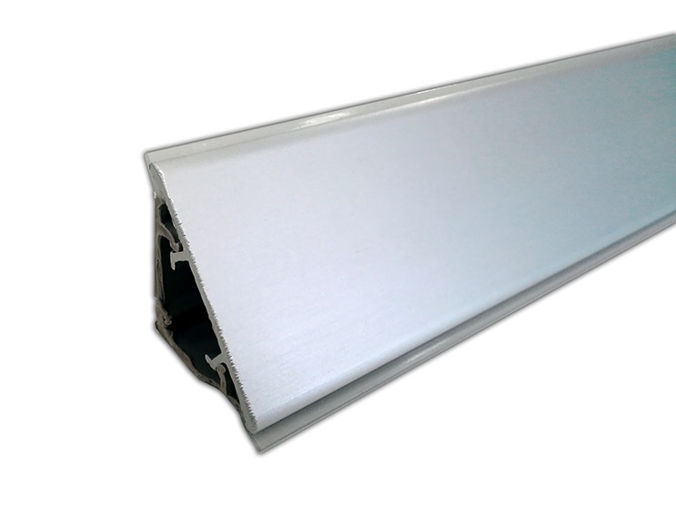 Бортик пристеночный треугольный алюминиевый, 45х25 мм, L=4000 мм, алюминий сатин. Рис. 1 Бортик пристеночный треугольный алюминиевый, 45х25 мм, L=4000 мм, алюминий сатин. Рис. 1