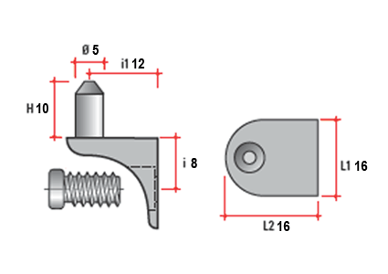 ME02 Полкодержатель для деревянной полки с фиксацией и евровинтом, никель. Рис. 3 ME02 Полкодержатель для деревянной полки с фиксацией и евровинтом, никель. Рис. 3