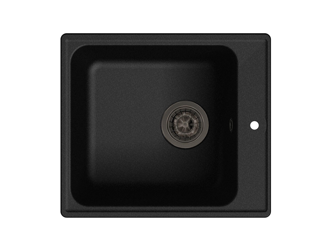 Мойка врезная GF-QUARZ (Z17) 42х48см, цвет черный, кварц. Рис. 1