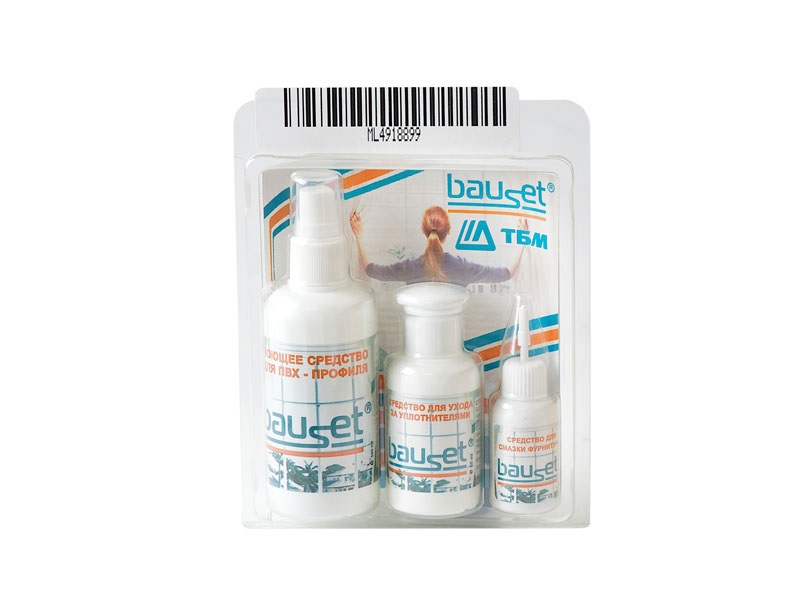 Набор BAUSET по уходу за окнами ПВХ в блистере (100+50+18) мл. Рис. 2