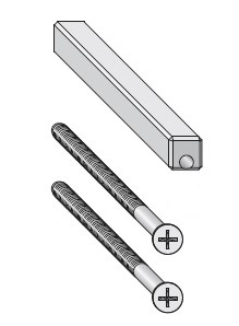 Набор для крепления односторонней ручки HS (78мм). Рис. 1 Набор для крепления односторонней ручки HS (78мм). Рис. 1