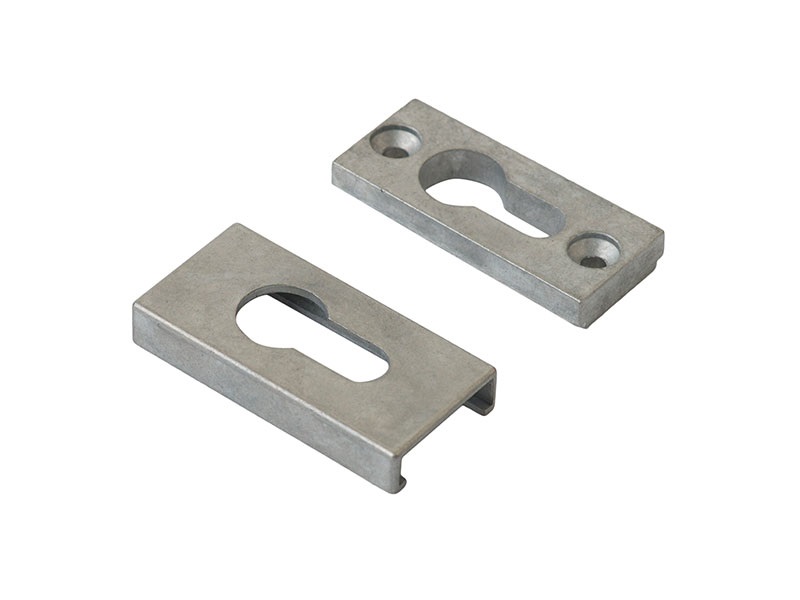 Накладка алюминиевая прямоугольная на профильный цилиндр Неокрашенный. Рис. 1