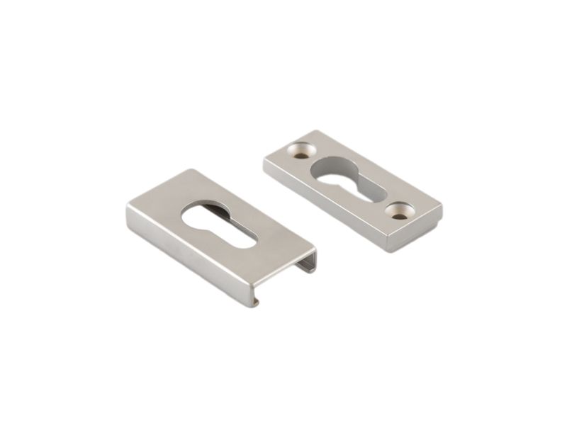 Накладка алюминиевая прямоугольная на профильный цилиндр Серебристый