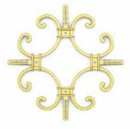 Вензель "Цветок" Germanella золотая. Рис. 1 Вензель "Цветок" Germanella золотая. Рис. 1