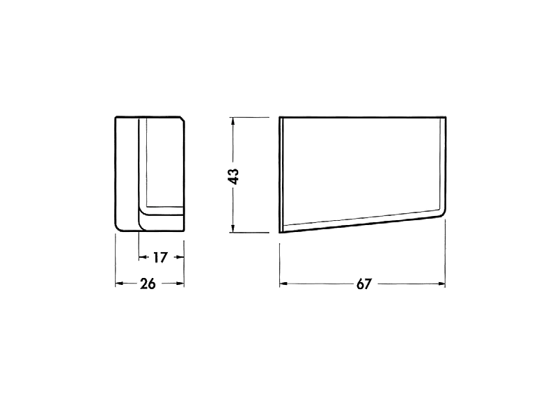 Накладка декоративная для навеса шкафа 806000500DX, бежевая, правая. Рис. 2