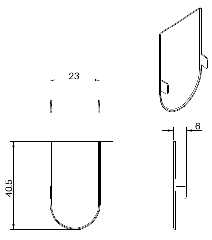 Накладка декоративная для скрытых петель, 120x23 мм, алюминий, черная. Рис. 2