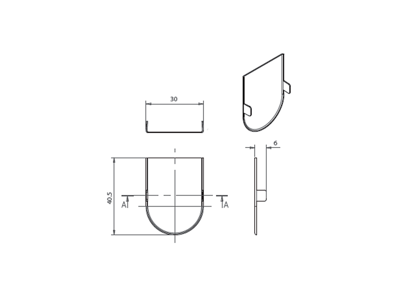 Накладка декоративная для скрытых петель, 120x30 мм, алюминий, черный. Рис. 2