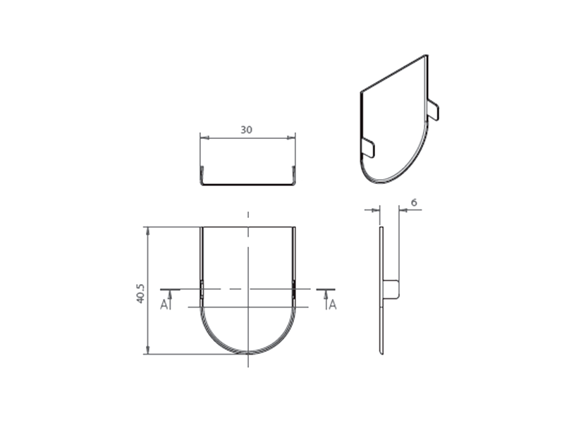 Накладка декоративная для скрытых петель, 120x30 мм, алюминий, золото полированное. Рис. 2