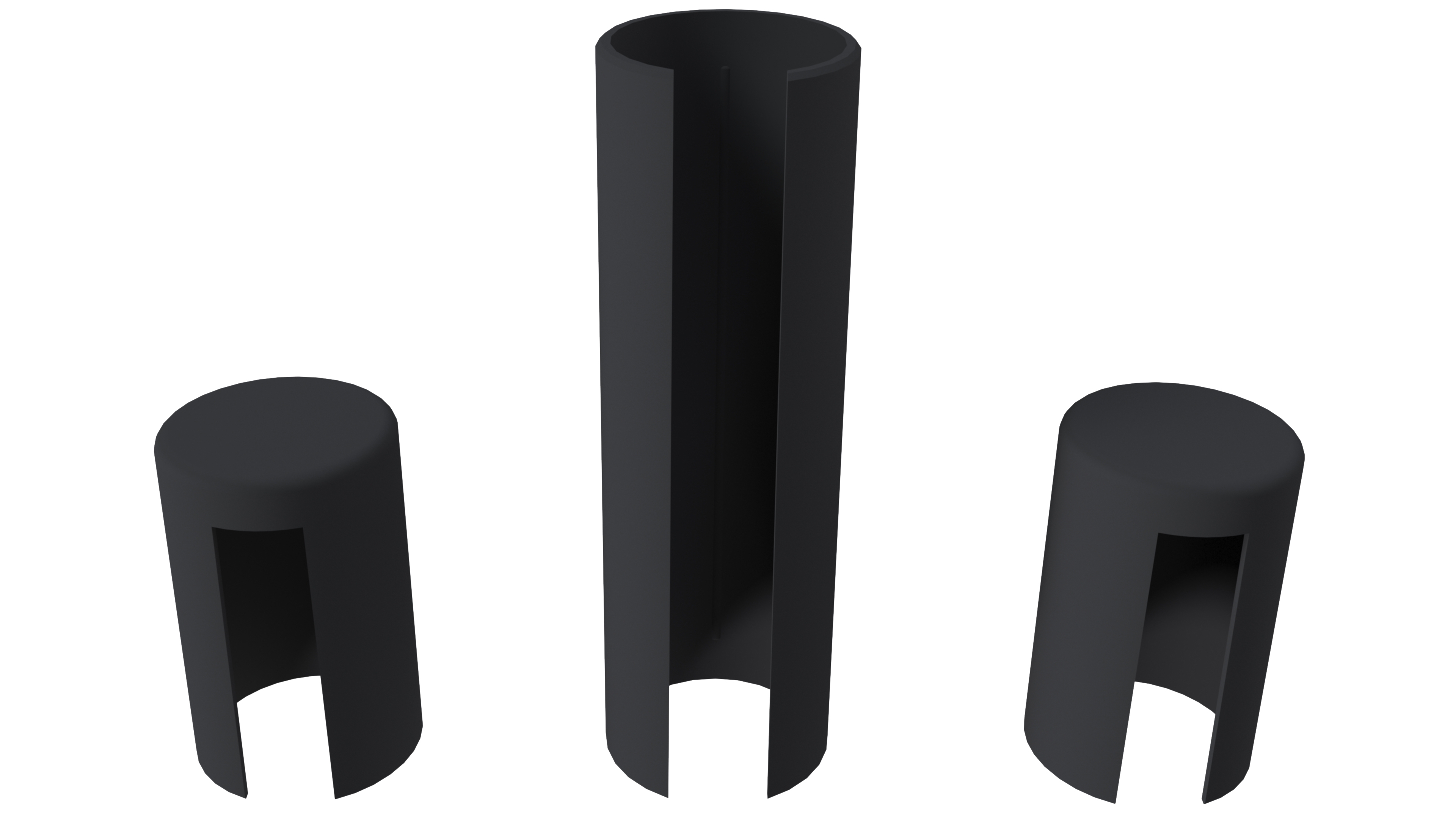 Накладка декоративная для врезных петель (2 внешних и 1 внутренняя накладки  в комплекте), пластик, цвет черный RAL 9005. Рис. 1