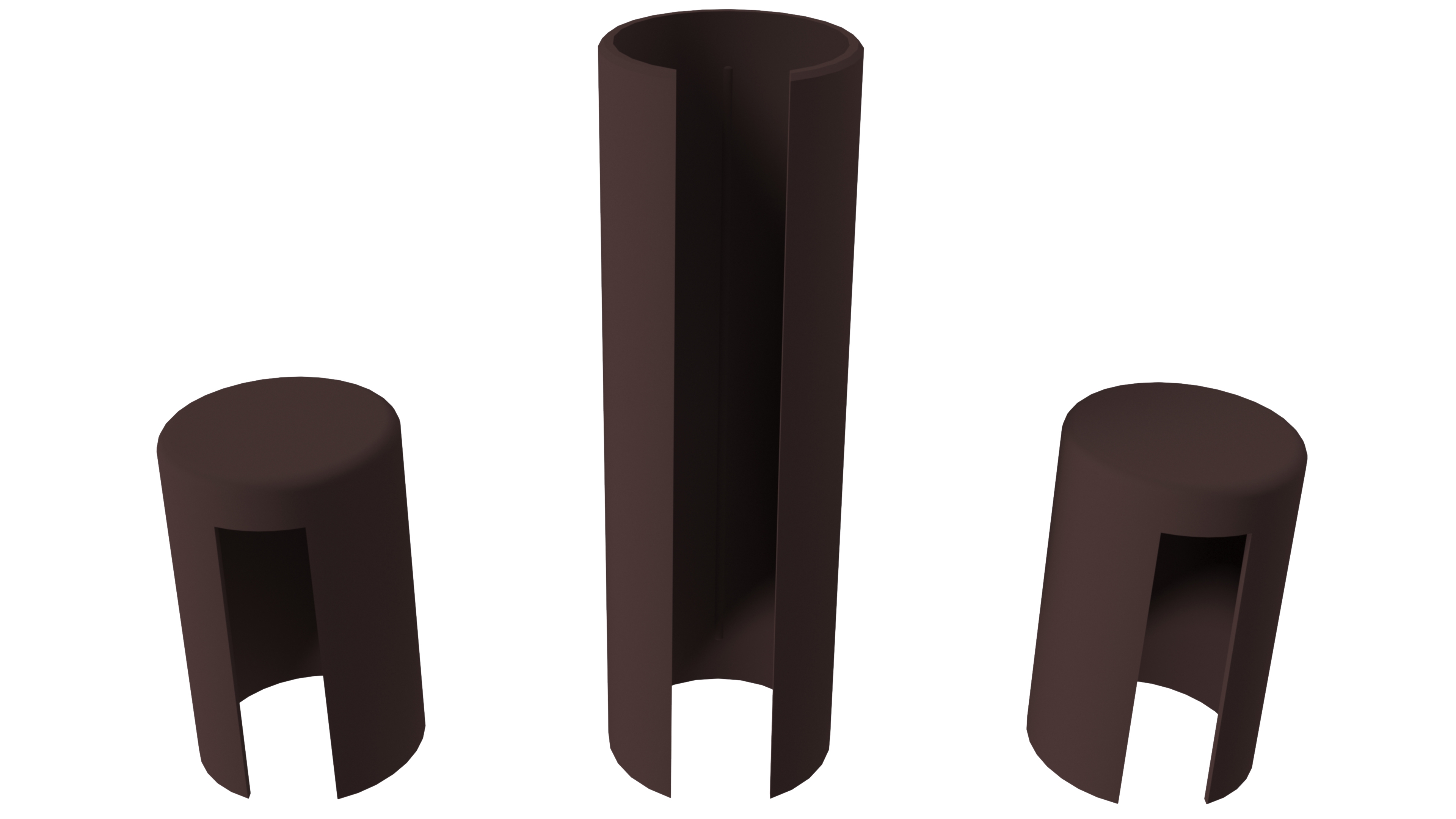 Накладка декоративная для врезных петель (2 внешних и 1 внутренняя накладки  в комплекте, пластик, цвет коричневый RAL 8017. Рис. 1