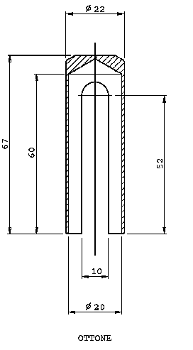 Накладка декоративная для ввертных петель, диаметр 20 мм, латунь, бронза. Рис. 3