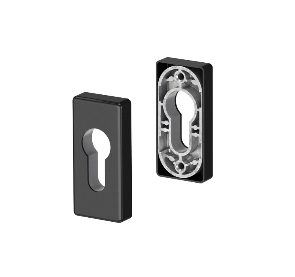 Накладка на профильный цилиндр Dublin, PZ30, F9005M (1 накладка). Рис. 1