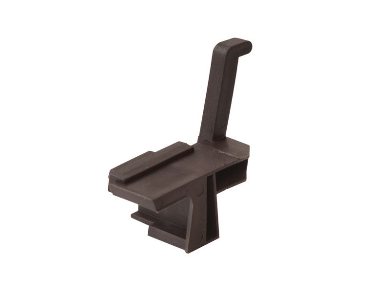 Накладка торцевая АЛЮСТАРТ, для водоотводного профиля, левая, с прямым углом, пластик, темная бронза. Рис. 1