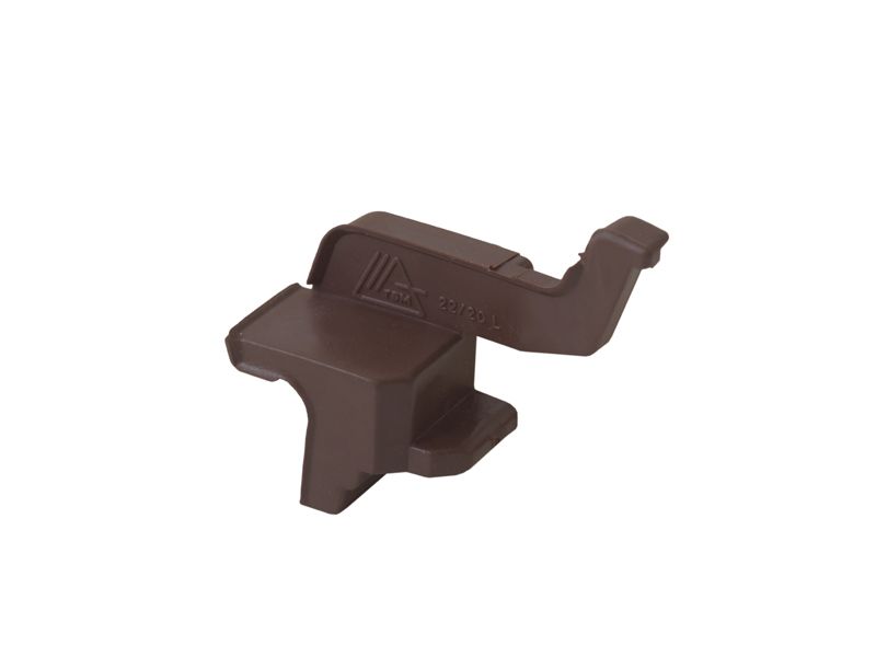 Накладка торцевая, для водоотводного профиля (D22/20F), левая, с прямым углом, пластик, коричневый. Рис. 1