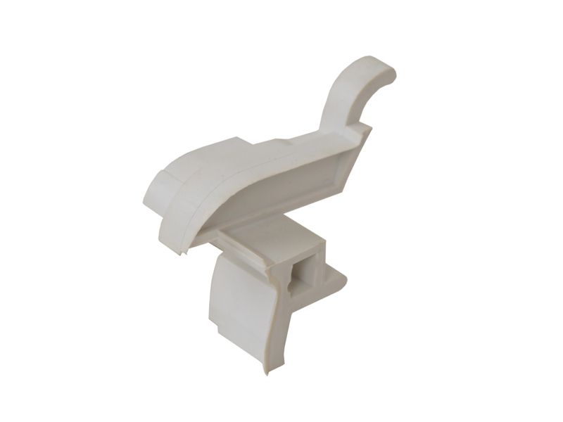 Накладка торцевая АЛЮСТАРТ, для водоотводного профиля, левая, с переменным углом, пластик, белый. Рис. 1