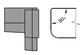 Накладка торцевая АЛЮСТАРТ, для профиля покрытия створки, правая, пластик, темно-коричневая. Рис. 1