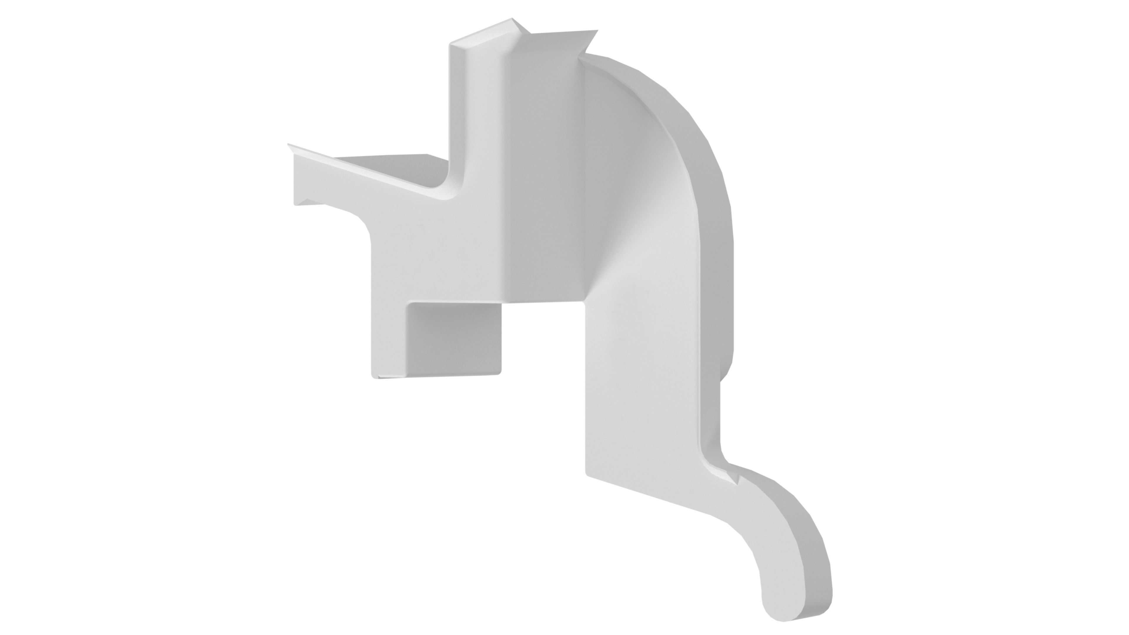 Накладка торцевая АЛЮСТАРТ, для водоотводного профиля, левая, с прямым углом, пластик, цвет белый. Рис. 1