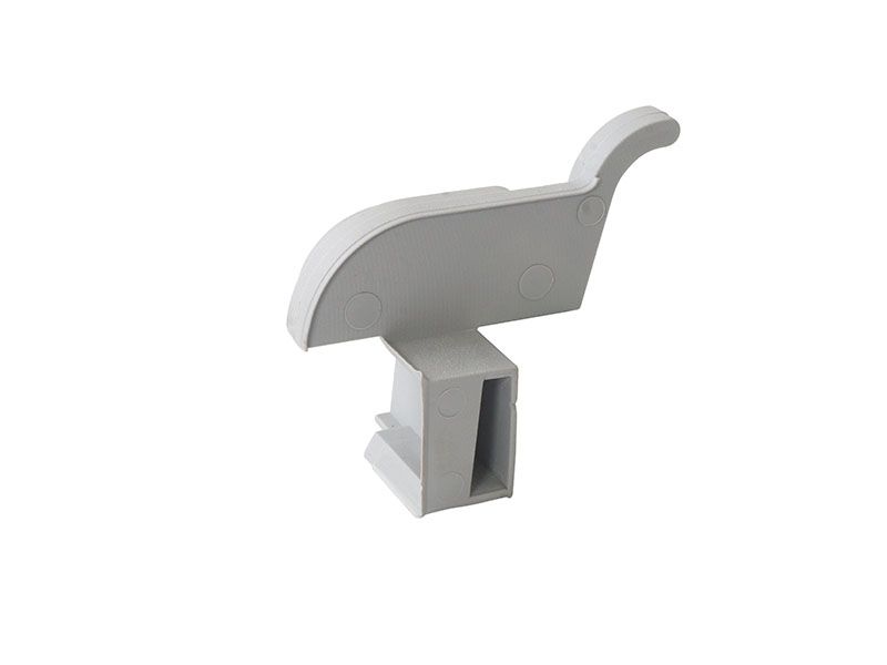 Накладка торцевая АЛЮСТАРТ, для водоотводного профиля, левая, с прямым углом, пластик, серый. Рис. 3