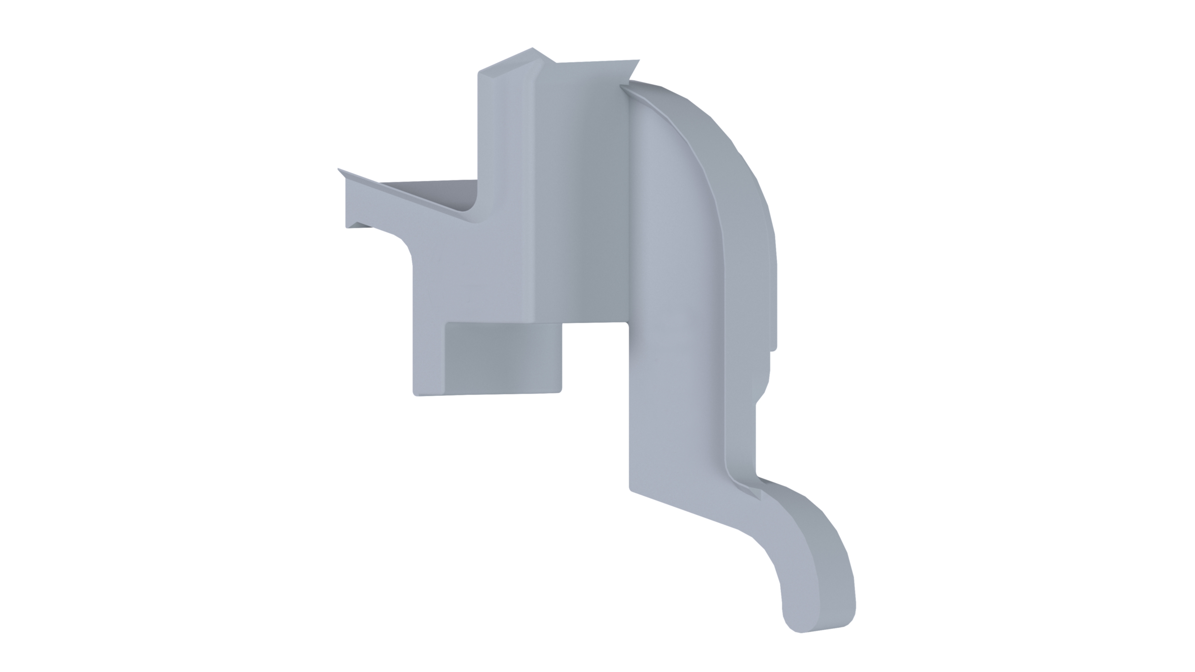 Накладка торцевая АЛЮСТАРТ, для водоотводного профиля, левая, с прямым углом, пластик, серый. Рис. 1 Накладка торцевая АЛЮСТАРТ, для водоотводного профиля, левая, с прямым углом, пластик, серый. Рис. 1