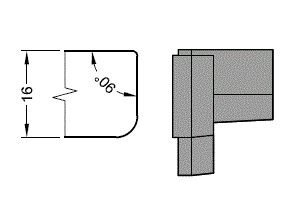 Накладка торцевая АЛЮСТАРТ, для водоотводного профиля, правая, с переменным углом, пластик, цвет RAL 7024. Рис. 1
