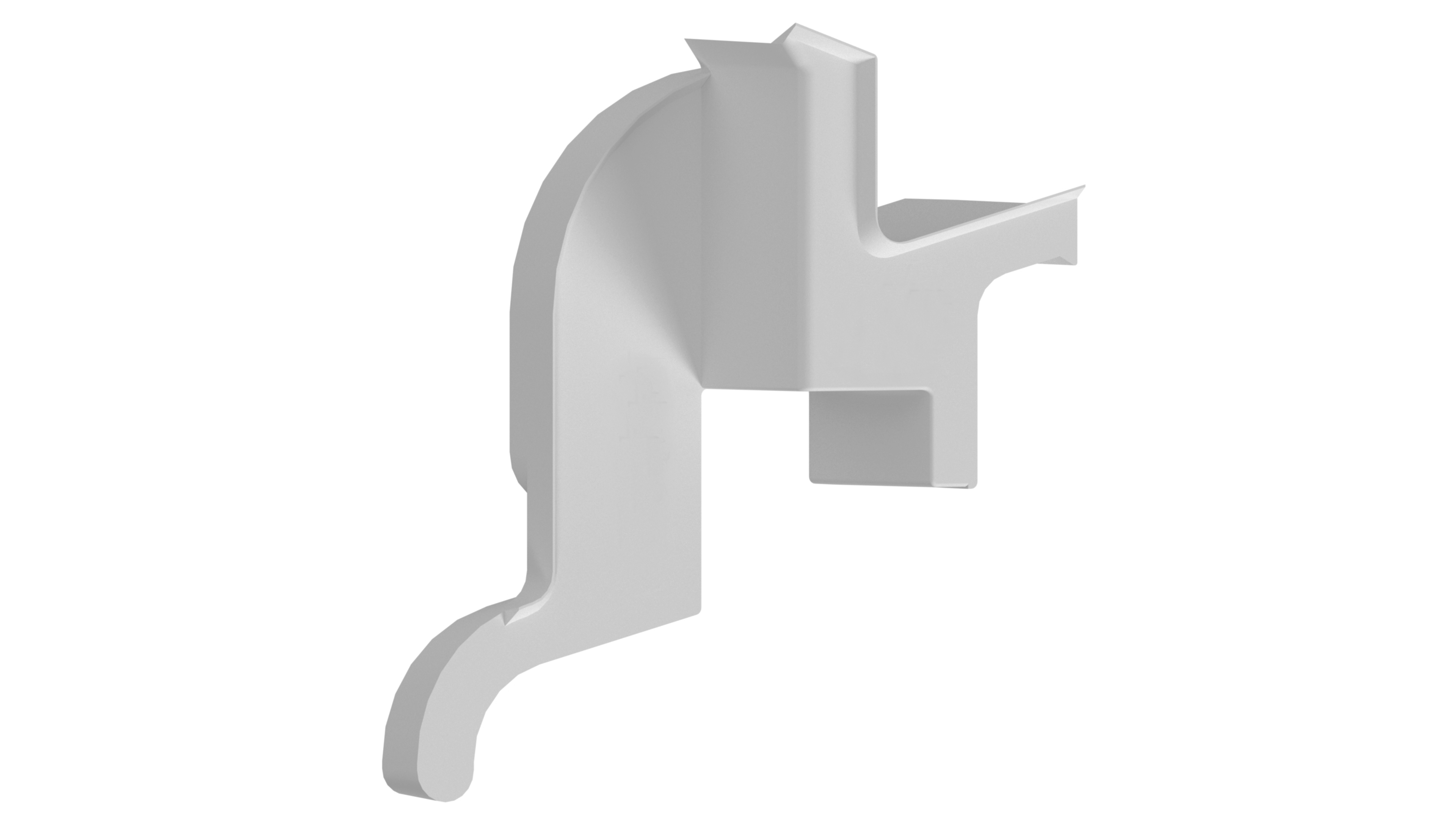 Накладка торцевая АЛЮСТАРТ, для водоотводного профиля, правая, с прямым углом, пластик, цвет белый. Рис. 1 Накладка торцевая АЛЮСТАРТ, для водоотводного профиля, правая, с прямым углом, пластик, цвет белый. Рис. 1