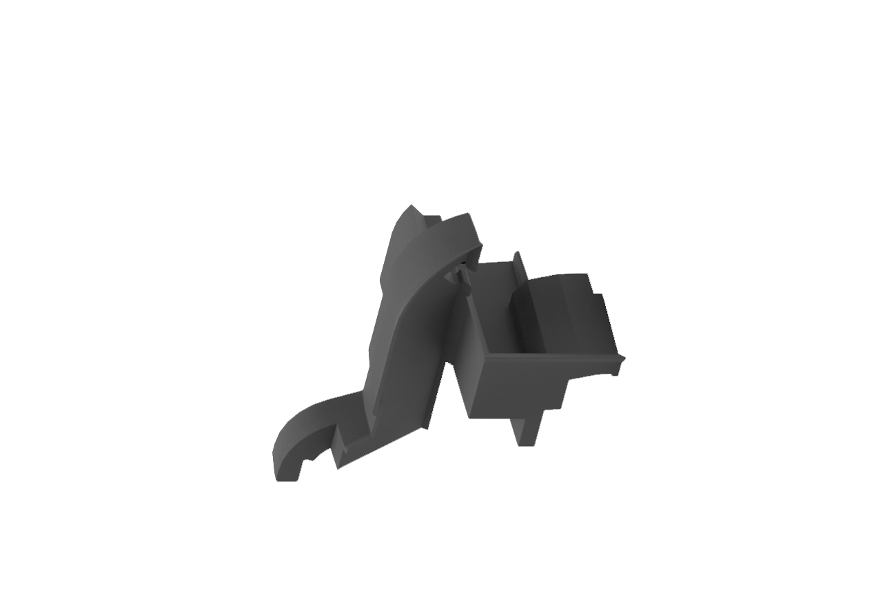 Накладка торцевая АЛЮСТАРТ, для водоотводного профиля, правая, с переменным углом, пластик, цвет черный RAL 9004. Рис. 1