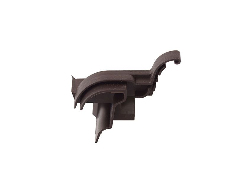 Накладка торцевая АЛЮСТАРТ, для водоотводного профиля, правая, с прямым углом, пластик, цвет темно-коричневый RAL 8019. Рис. 2 Накладка торцевая АЛЮСТАРТ, для водоотводного профиля, правая, с прямым углом, пластик, цвет темно-коричневый RAL 8019. Рис. 2