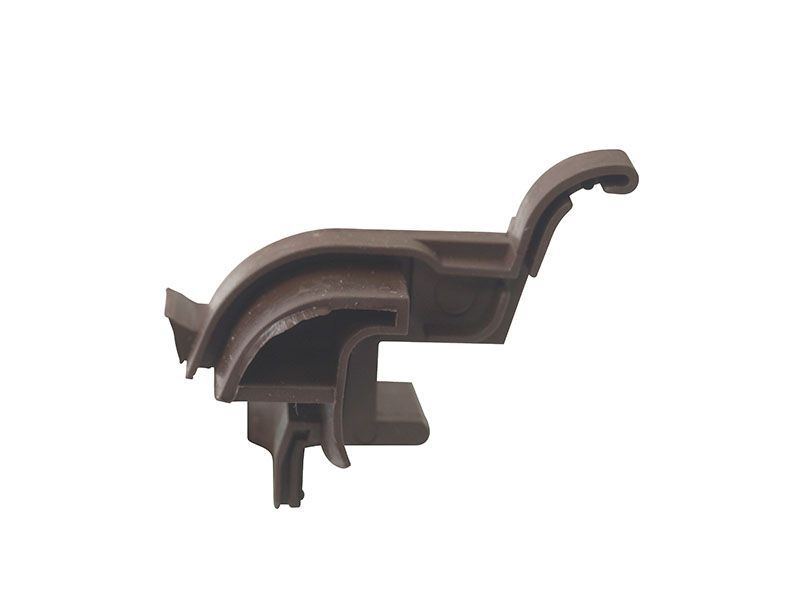 Накладка торцевая АЛЮСТАРТ, для водоотводного профиля, правая, с прямым углом, пластик, коричневый. Рис. 1 Накладка торцевая АЛЮСТАРТ, для водоотводного профиля, правая, с прямым углом, пластик, коричневый. Рис. 1