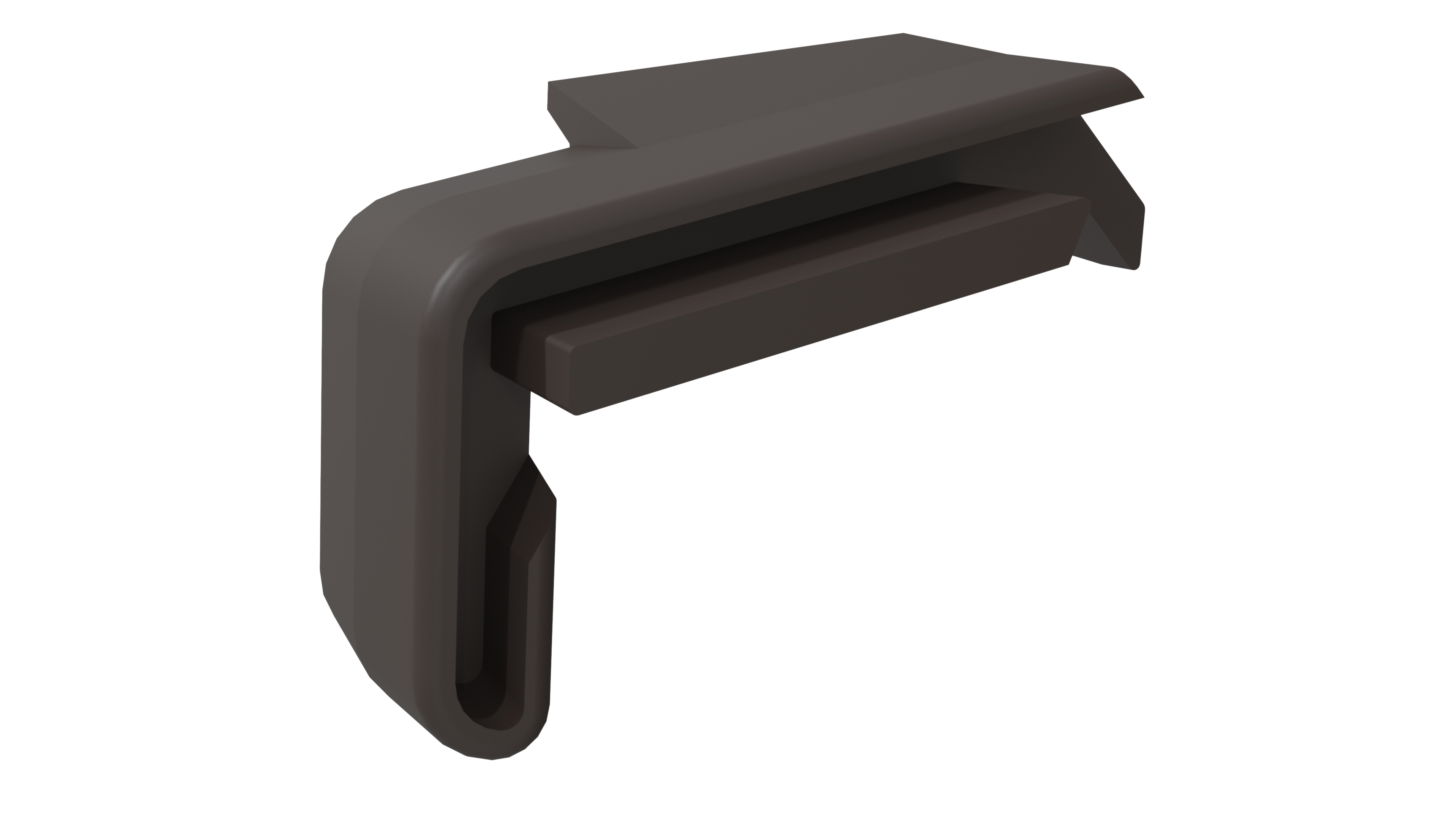 Накладка торцевая для профиля покрытия створок(FP-16), левая, цвет темно-коричневый RAL 8019. Рис. 2 Накладка торцевая для профиля покрытия створок(FP-16), левая, цвет темно-коричневый RAL 8019. Рис. 2