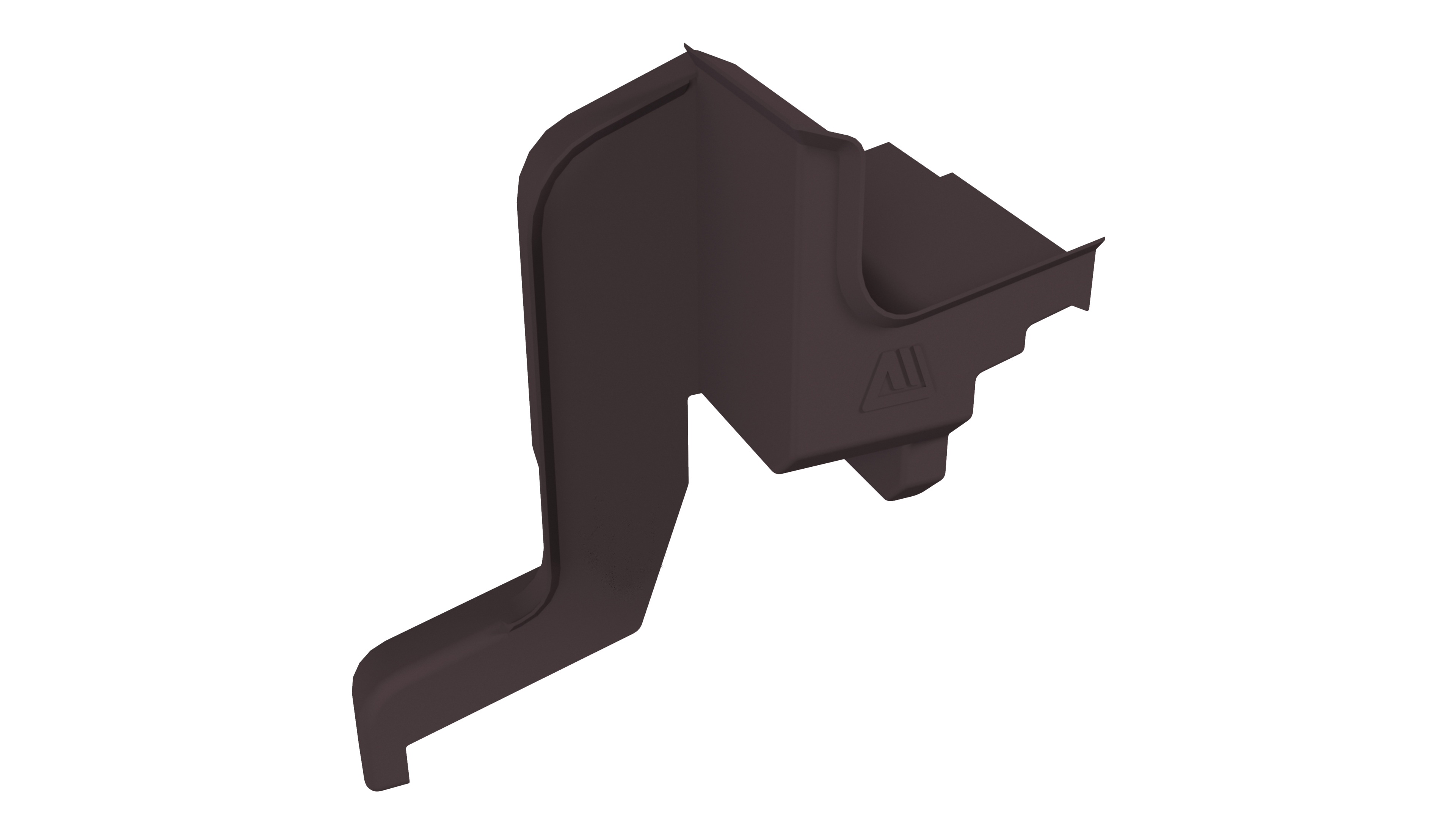 Накладка торцевая для водоотводного профиля 22/24, с прямым углом, правая, цвет коричневый RAL 8019. Рис. 1 Накладка торцевая для водоотводного профиля 22/24, с прямым углом, правая, цвет коричневый RAL 8019. Рис. 1