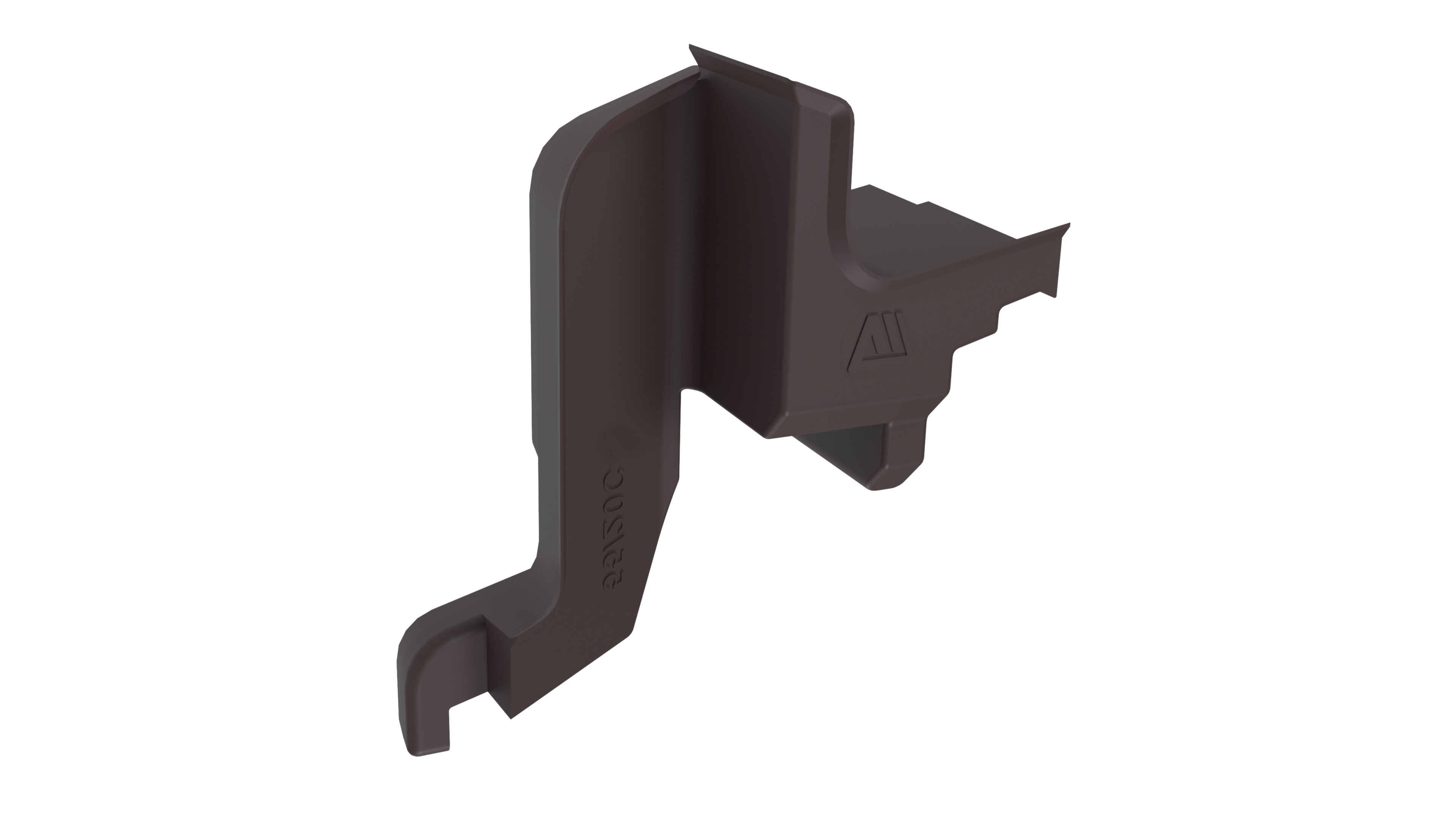 Накладка торцевая для водоотводного профиля (D22/20), с переменным углом, правая, цвет коричневый RAL 8017. Рис. 1