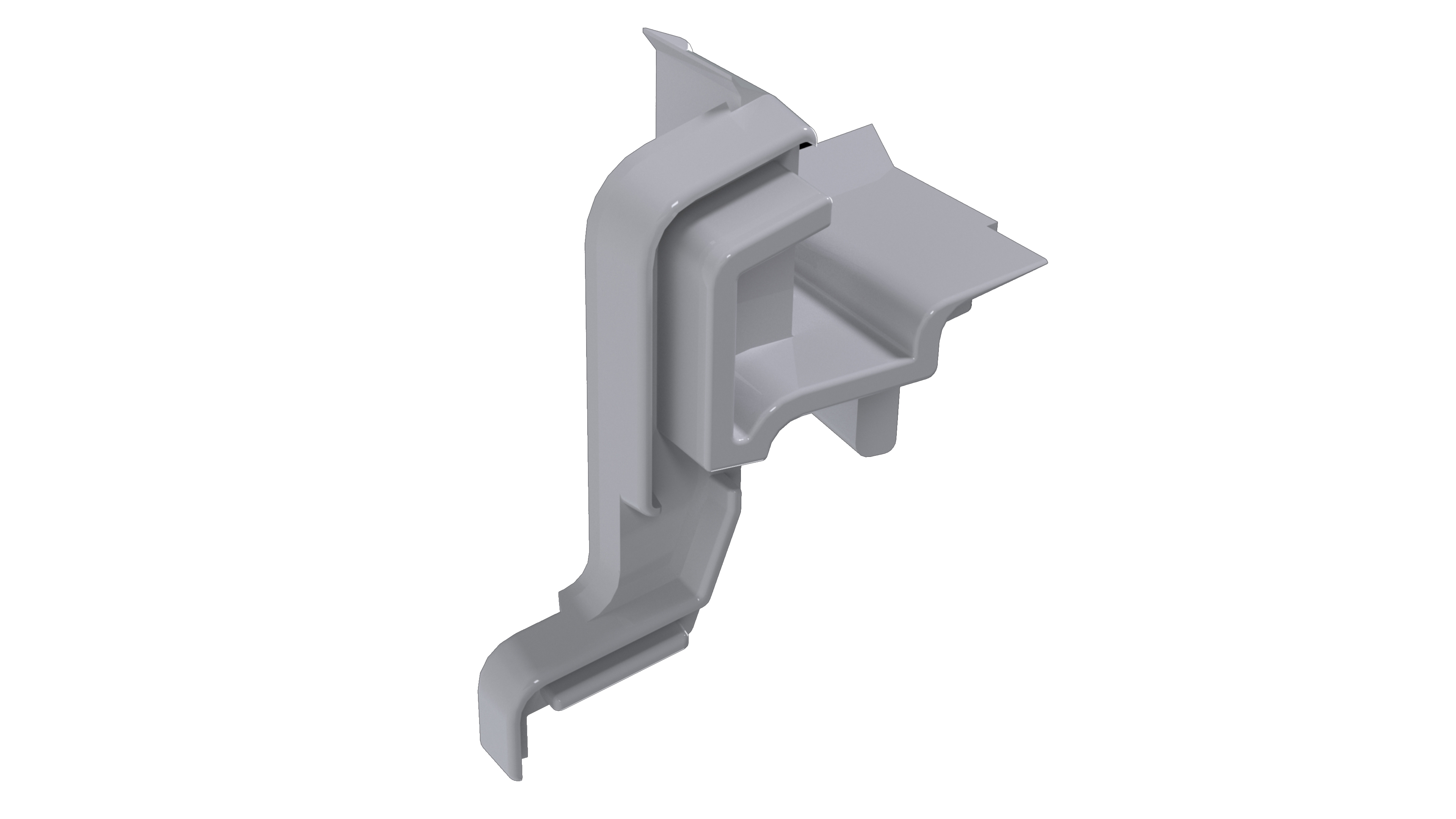 Накладка торцевая для водоотводного профиля (D22/20), с прямым углом, левая, серый цвет RAL 7040. Рис. 2