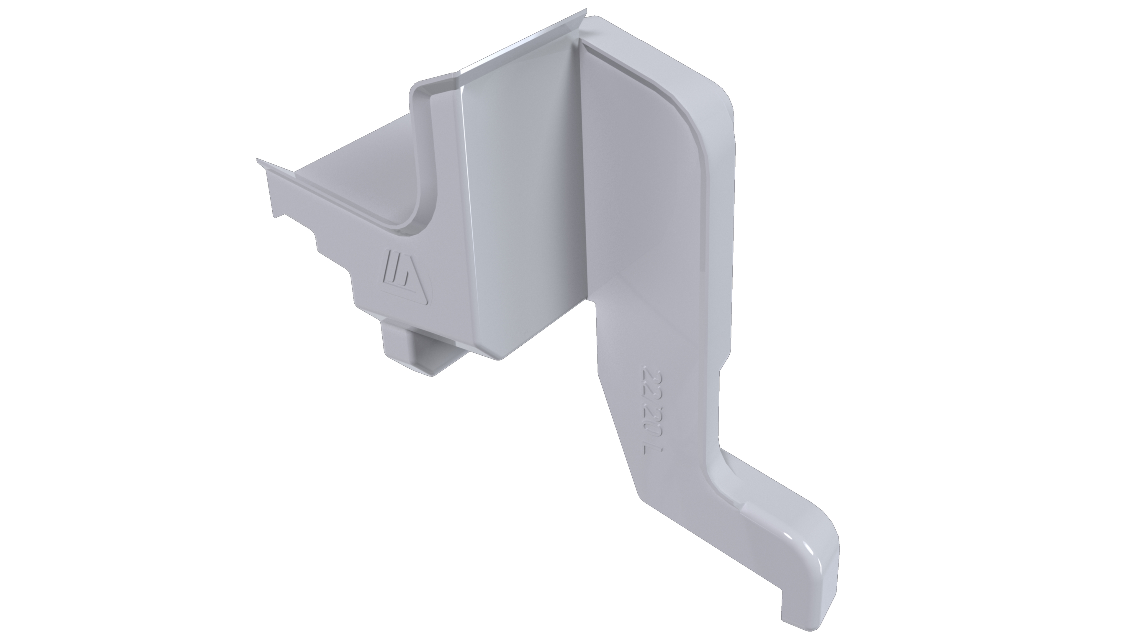 Накладка торцевая для водоотводного профиля (D22/20), с прямым углом, левая, серый цвет RAL 7040. Рис. 1 Накладка торцевая для водоотводного профиля (D22/20), с прямым углом, левая, серый цвет RAL 7040. Рис. 1