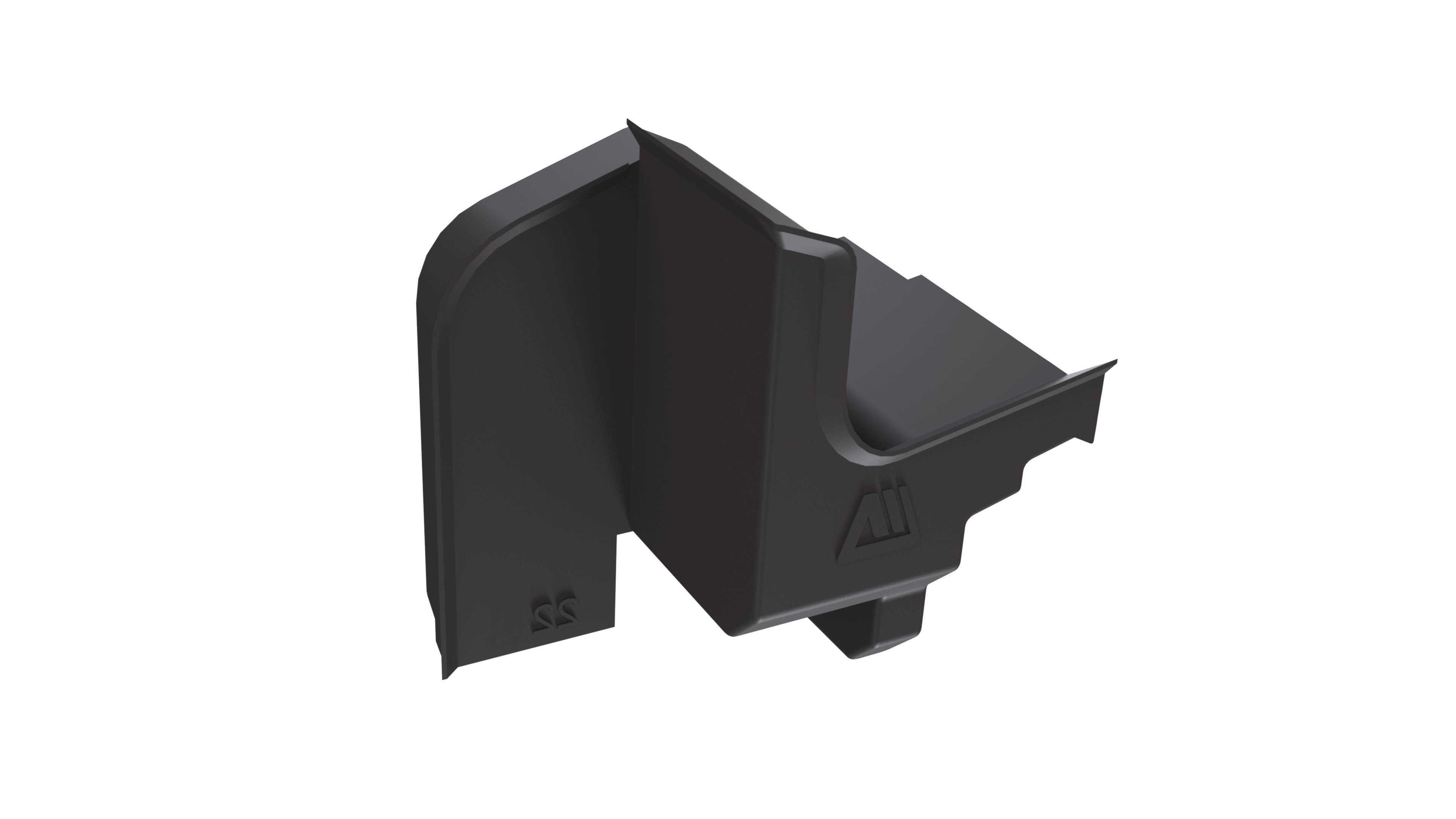 Накладка торцевая для водоотводного профиля (D22), с прямым углом, правая, цвет коричневый RAL 8019. Рис. 1