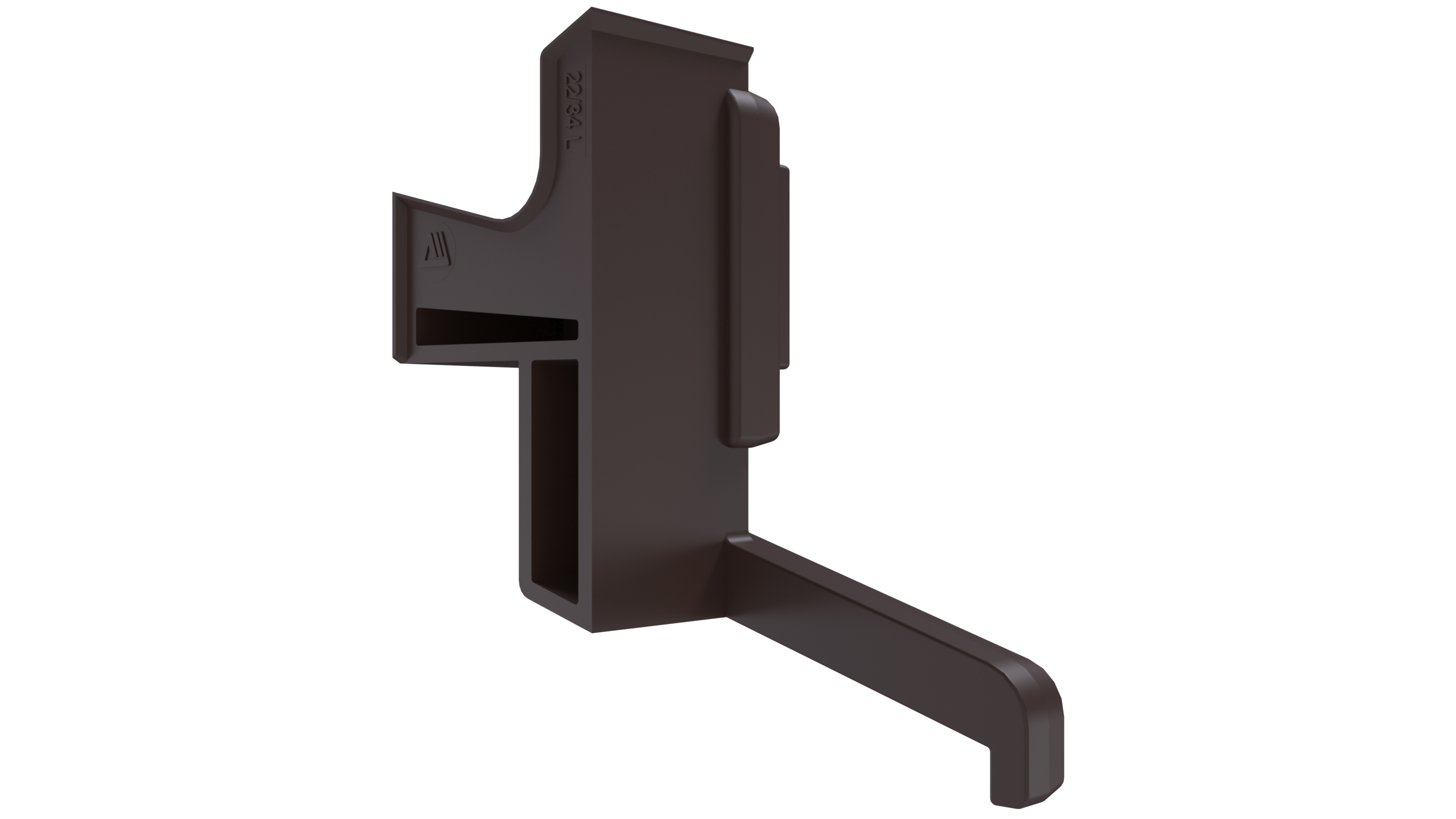 Накладка торцевая для водоотводного профиля (N22/34), с прямым углом, левая, коричневый цвет RAL 8019. Рис. 1