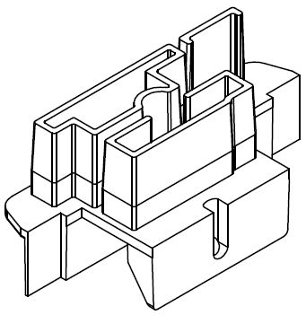 Накладка торцевая, на профиль на штульп A4066/28, правая, пластик, коричневый RAL 8017. Рис. 1