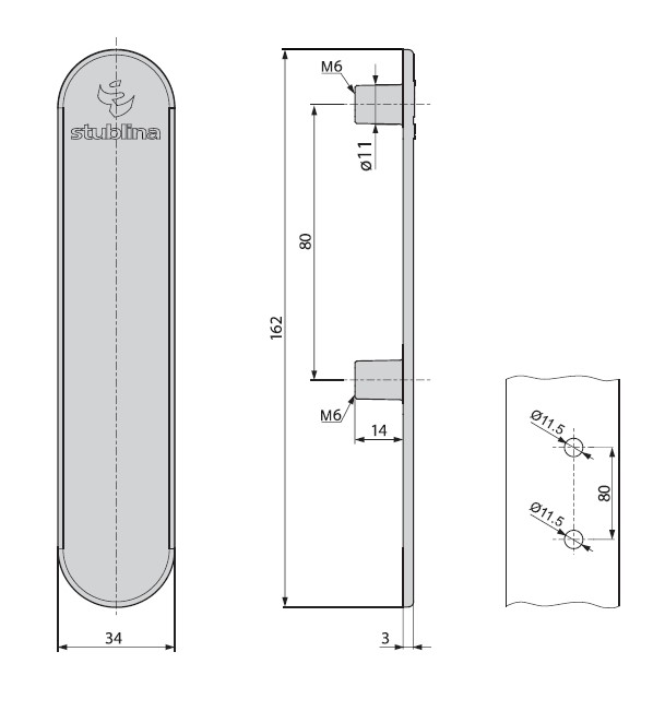 Накладка внешняя на ручку HS, черный (RAL 9005). Рис. 2