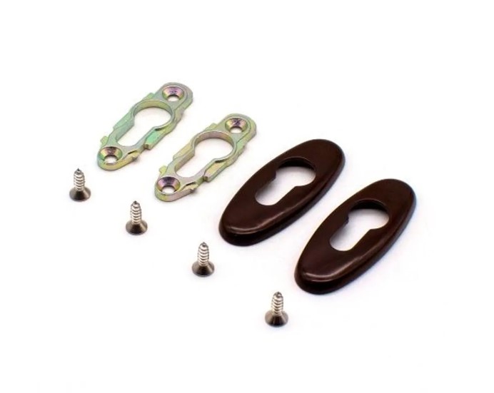 Накладки на цилиндр замка для дверей, корич RAL8019 (пара). Рис. 1