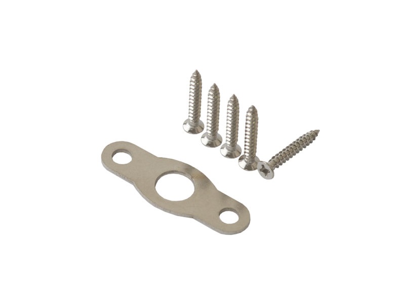 Комплект: шпингалет ELEMENTIS дверной накладной, ответная планка, саморезы, 220*22*8 мм, серебро. Рис. 2