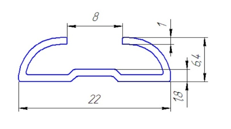 Направляющая для распашной двери, алюминий, L=5800 мм, бронза.. Рис. 2